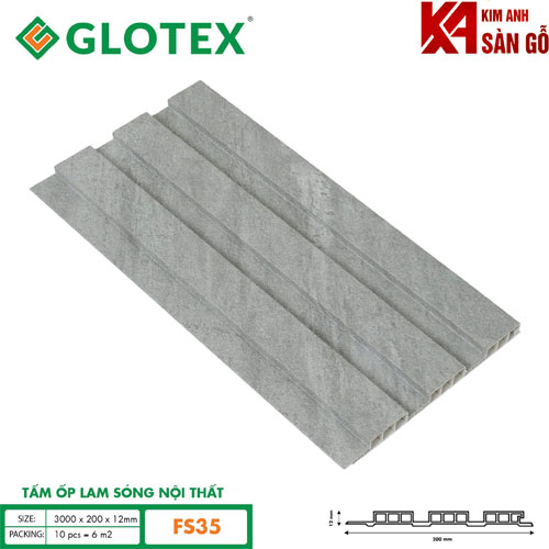 Tấm Ốp Lam 3 Sóng Nội Thất Glotex FS-35